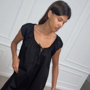 Deiji Studios Black Linen Dress – M/L